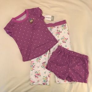 NWT 24M Carter’s 3-piece pajamas set in purple